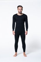 Heren thermo set (T-shirt lange mouw en pantalon) van Gentlemen zwart maat XL