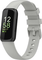Siliconen Smartwatch bandje - Geschikt voor Fitbit Inspire 3 siliconen bandje - grijs - Strap-it Horlogeband / Polsband / Armband - Maat: Maat L
