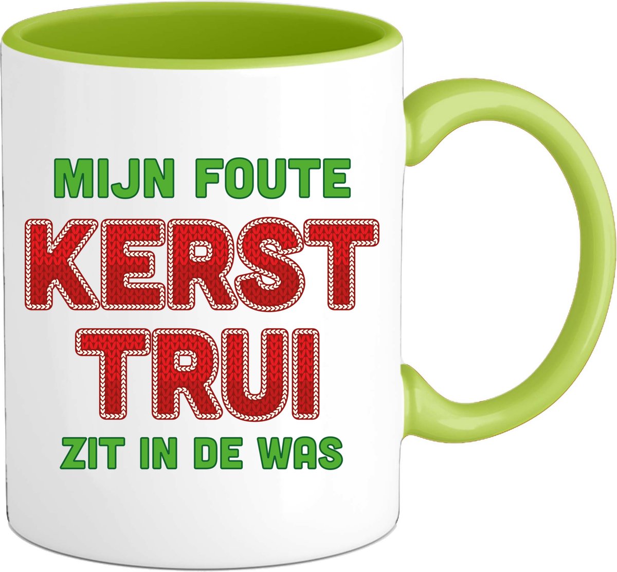 Mijn foute kersttrui zit in de was - Mok - Appel Groen