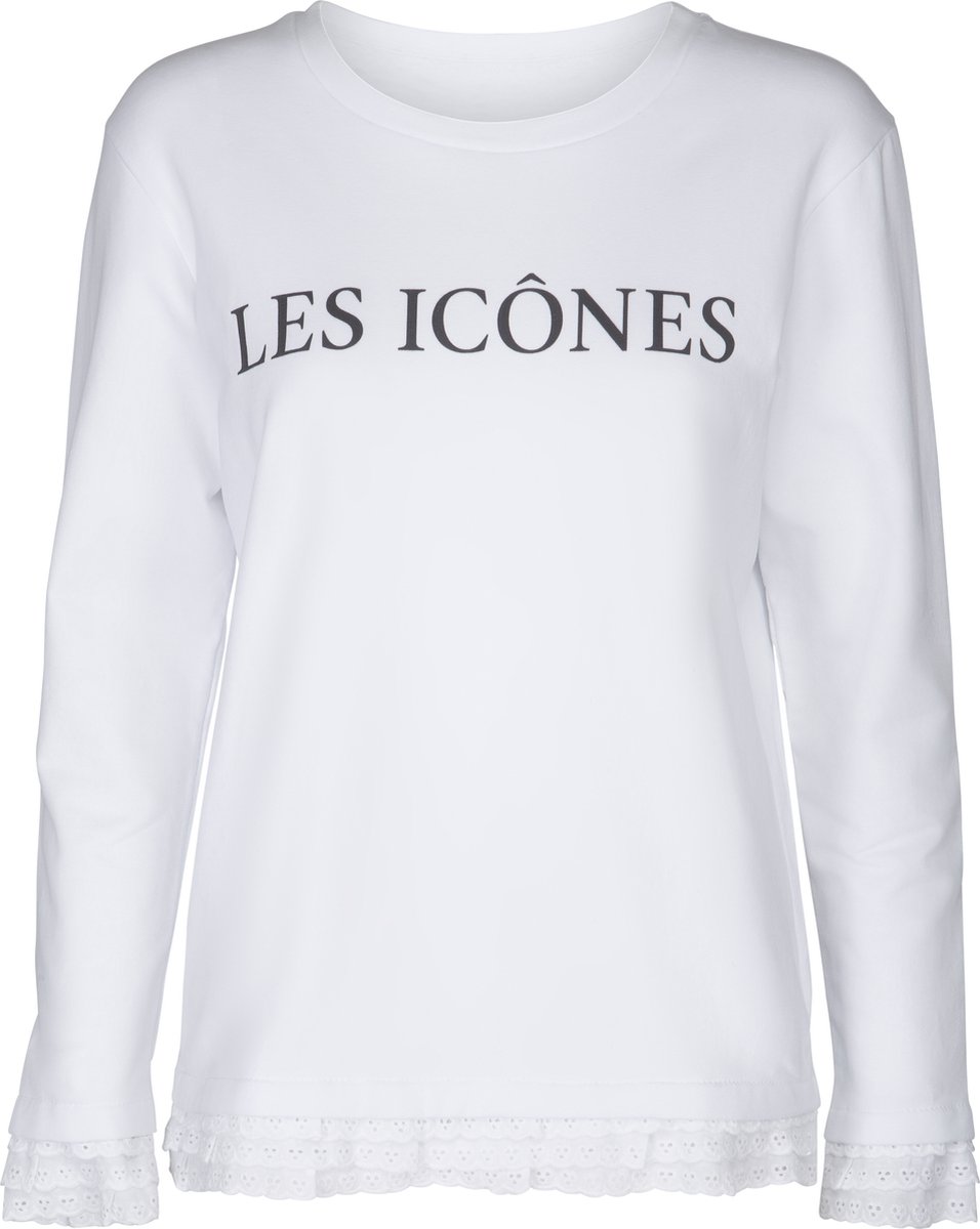 Les Icônes - Iconic Logo Sweat - Sweater - Wit - Logo - 34/36