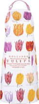 Memoriez Keukenschort Tulpen Wit 100% Katoen
