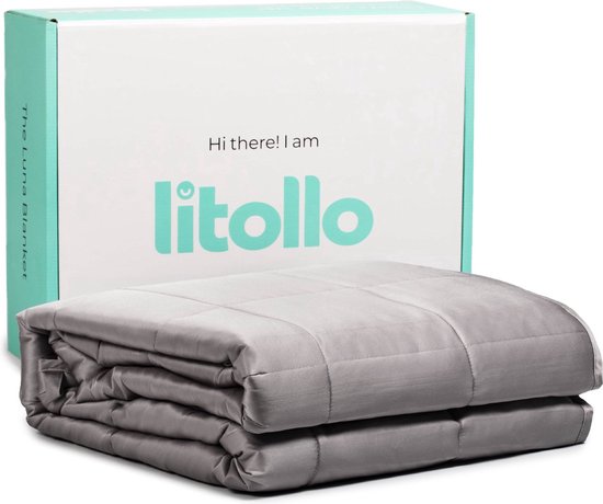 Litollo Verzwaringsdeken 7 kg – Weighted Blanket – 4 seizoens – Grijs – 140x200cm – Incl 5 jaar garantie