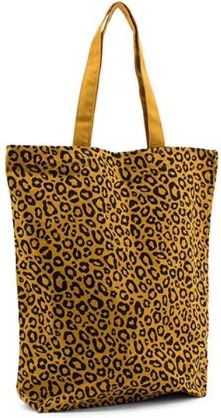 Sac cabas coton léopard caramel 40 x 45 cm