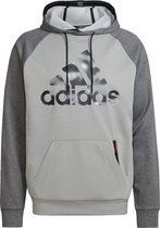Adidas aeroready game and go camo logo hoodie in de kleur grijs.