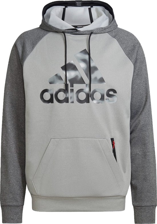 Adidas aeroready game and go camo logo hoodie in de kleur grijs.