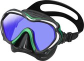 TUSA Snorkelmasker Duikbril Paragon-S M1007SQB -EGA - zwart/groen