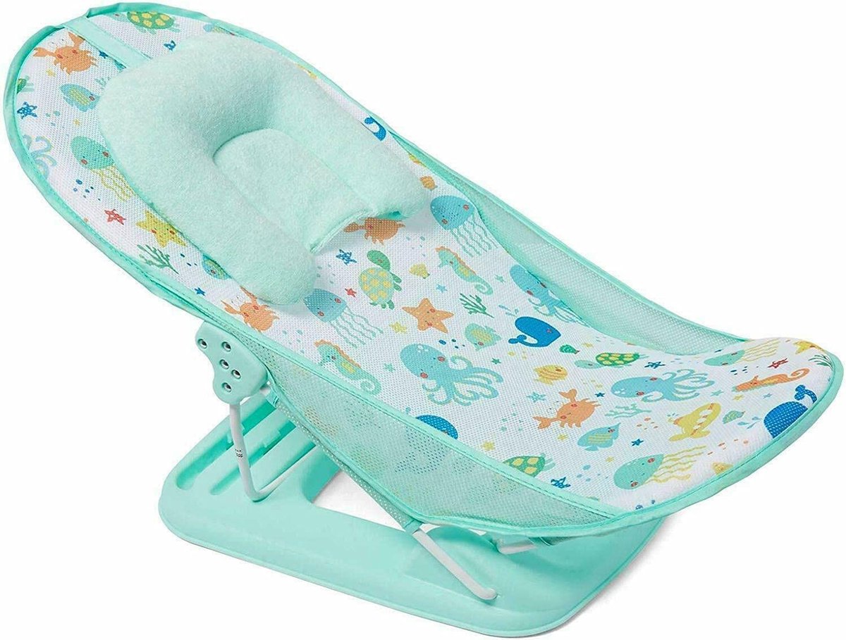 LADIDA Travel Bath Bath Seat, Foldable and Adjustable, Perfect for Bathing Newborns (286 Grey Bather