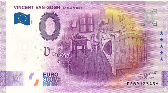 Thumbnail van een extra afbeelding van het spel 0 Euro biljet Nederland 2022 - Van Gogh De Slaapkamer LIMITED EDITION