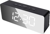 Digitale spiegel wekker - Slaapkamer - Klok - Multifunctioneel - Zwart - spiegel - wekker - LED - Thermometer - alarm - Datum - Snooze - 12/24 uur - Dimmer