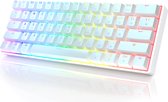 GK61 - Mechanical gaming toetsenbord - RGB - Wit - QWERTY - Plug and Play - Yellow Switch - SK61 - RK61