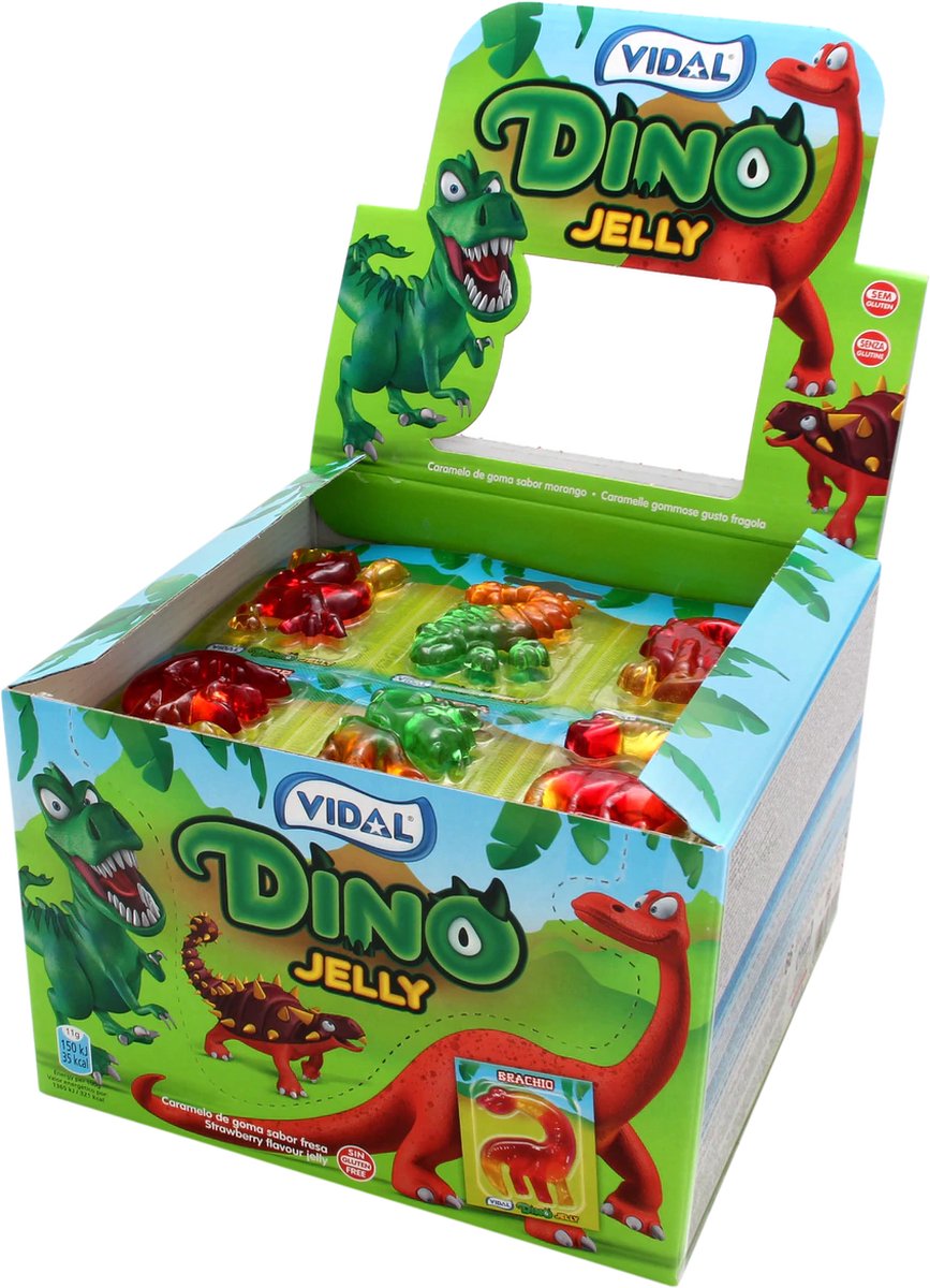 Vidal Dino Jelly - 6 stuks van 11g - kindersnoep Jelly