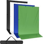 Neewer® - Chromakey Groen/Blauw en Zwart/Wit Achtergrond met Achtergrond Banner Stand - Inklapbare Omkeerbare Fotografie Achtergrond  - 59"x119" Chroma Keypaneel voor Fotostudio-opnamen - Live streaming