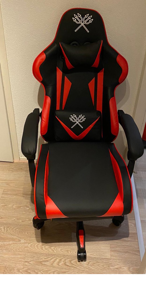 Deluxe Gaming Stoel Verstelbaar Rood/Zwart met Voetensteun - afbeelding 3