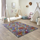 Carpet Studio Big City Speelkleed - Speelmat 140x200cm - Vloerkleed Kinderkamer - Anti-slip Speeltapijt - Verkeerskleed - Grijs