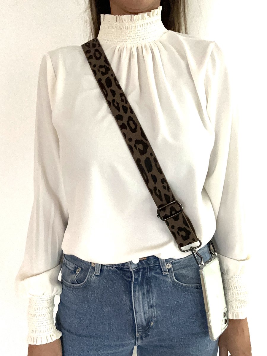 AFlavours - Bag Strap - Bagstrap - Tassenriem - Telefoonkoord- Schouderband - Crossover- Verstelbaar - Bruin dierenprint - Kerst cadeautje