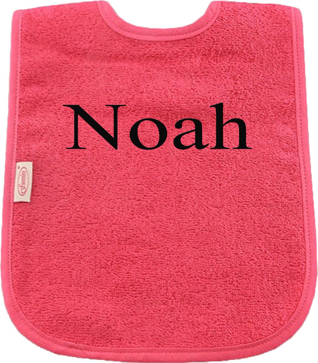 Goedkoopste Slabbetje uni line - fuchsia - met EIGEN naam