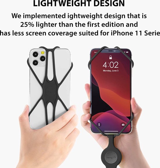 PhoneTie 2 - Support universel pour téléphone portable avec cordon, étui pour téléphone à cordon réglable, sangle de cou, étui pour smartphone Protection pour le Fitness, la Course à pied, l'escalade, la danse. Avec porte-cartes