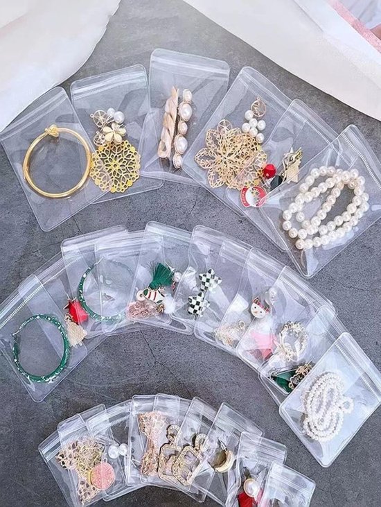 30 stuks doorzichtige sieraden zakjes - 3 verschillende maten