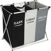 Wasmand 3 Vakken - Wassorteerder - Wamand - Wasbox - Organizer Kleding - Waszakken Voor Wasgoed - Laundry Basket - Dubbele Wasmand
