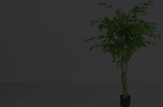 Arbre artificiel Ficus 150cm | Arbre artificiel Ficus avec tronc | Arbre artificiel Ficus pour l'intérieur | Ficus artificiel vert avec tronc