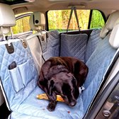 De Blaffende Kat Premium Dog Blanket siège arrière / coffre - Y compris E-Book et 2 laisses pour chien - Panier pour chien - Grijs/ bleu