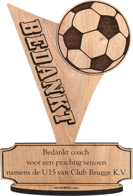 Prijs coach - houten wenskaart - kaart van hout - bedankt - nr 1 trainer  van de wereld... | bol