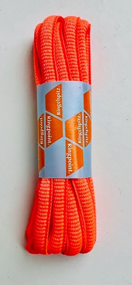 Sport schoenveters ovaal 90 cm RP neon fluo oranje 8 mm breed - sport laces -lacets sport