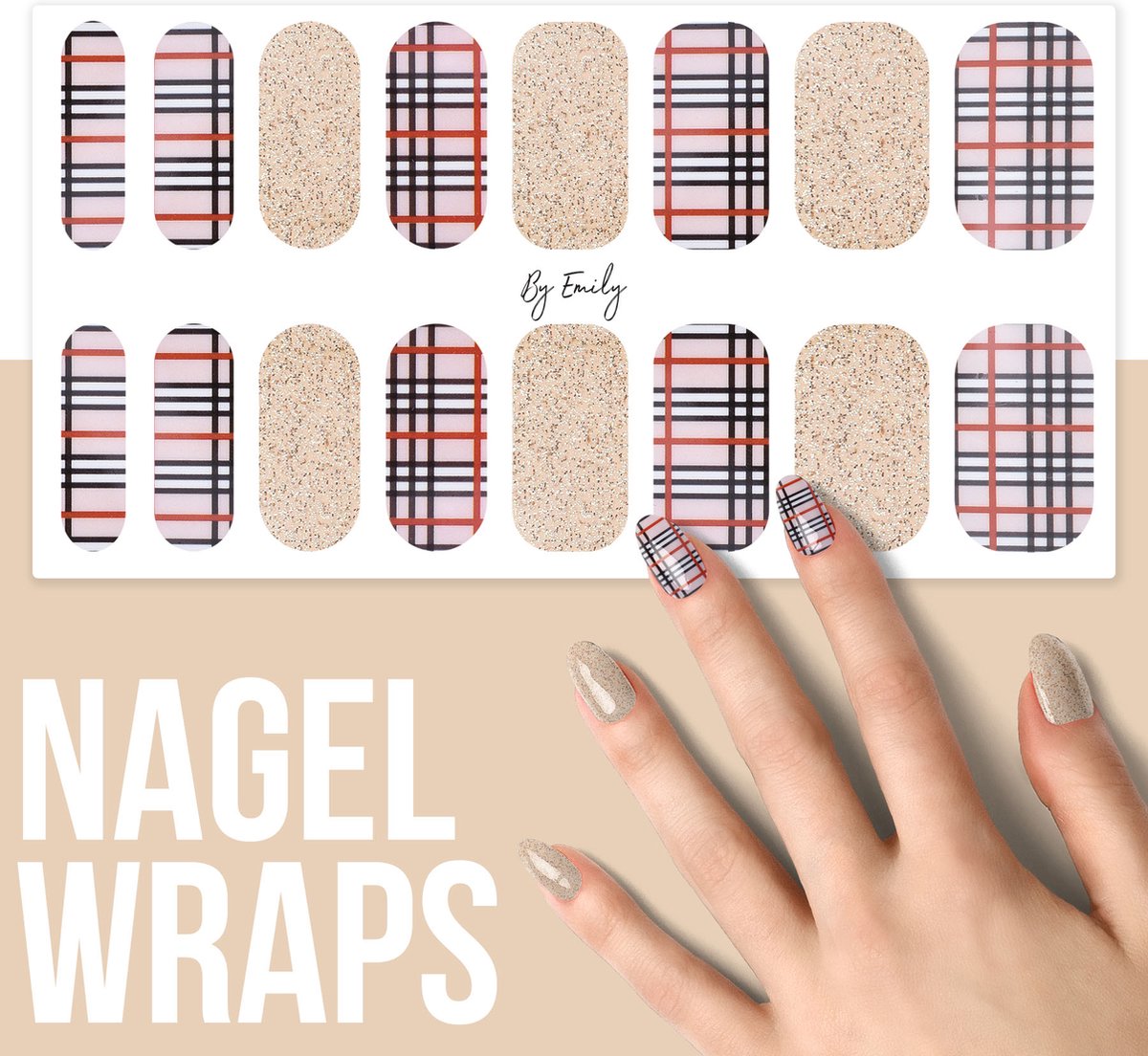 By Emily Nagel wrap Classic and Firm Moederdag cadeaus 16 stickers Nail wrap Nail art Trendy Design Nagellakvrij Eenvoudig Nagel wrap Nagel stickers Folie Zelfklevend Sjablonen