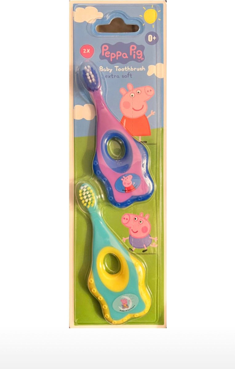 Peppa Big tandenborstel met bijtring - 2 stuks - Peppa Pig - Baby - Mondverzorging