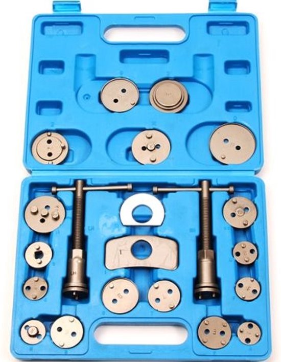 Kit de réinitialisation de piston de frein 21 pièces - Outils de Set de démontage d'étrier - 21 pièces Blauw