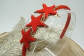 Kersthaarband - Ster - Goud - Rood - Diadeem - Kerst - Bows and Flowers