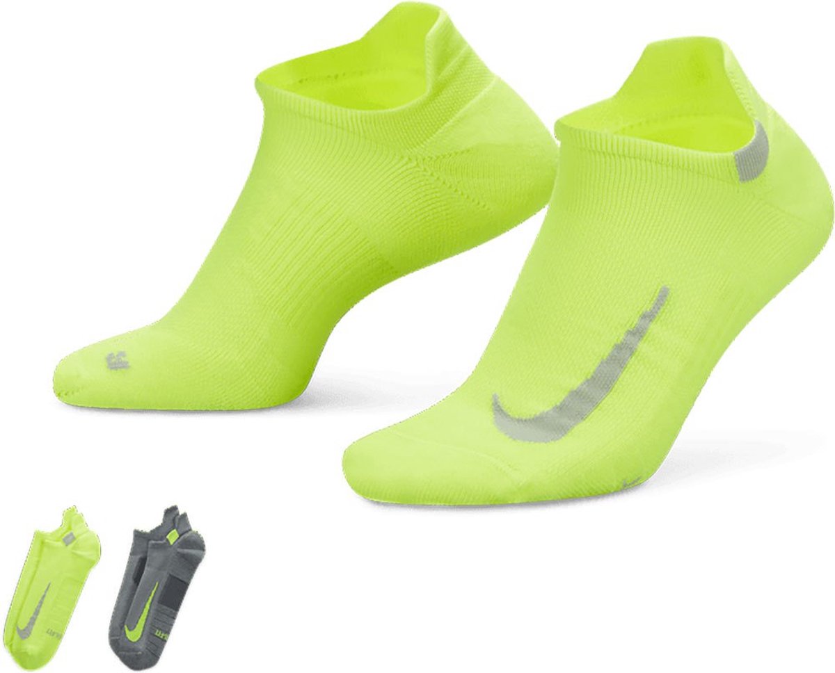 NIKE Chaussettes vert-jaune, 2 pièces vert 43-46, vert, 43-46 : :  Mode