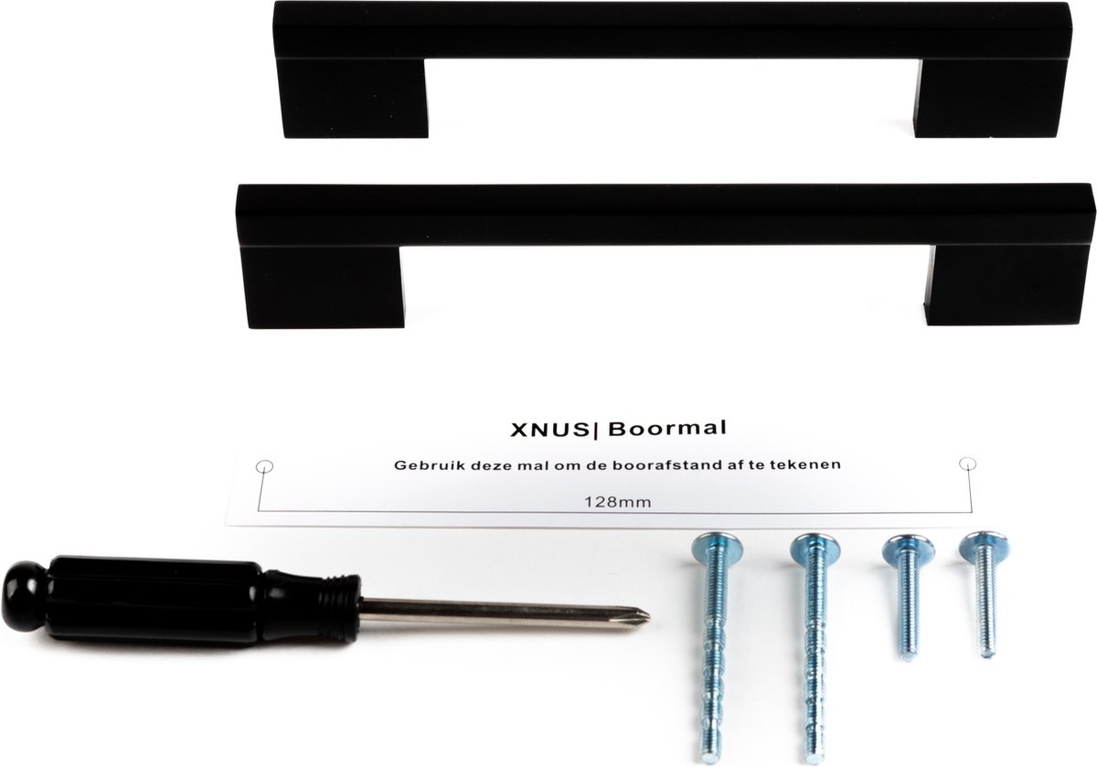 Vauki Set van 2 meubelgrepen, zwart, gatafstand 128 mm, moderne Vauki Set van 2 meubelgrepen, zwart, gatafstand 128 mm, moderne