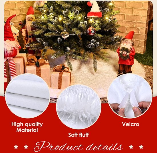 Micoden Kerstboomrok, 122 cm, luxe boomrok, glitter, pailletten, kerstboommat, dubbellaags, recyclebaar, kerstdecoratie voor feestdagen, pailletten, rood