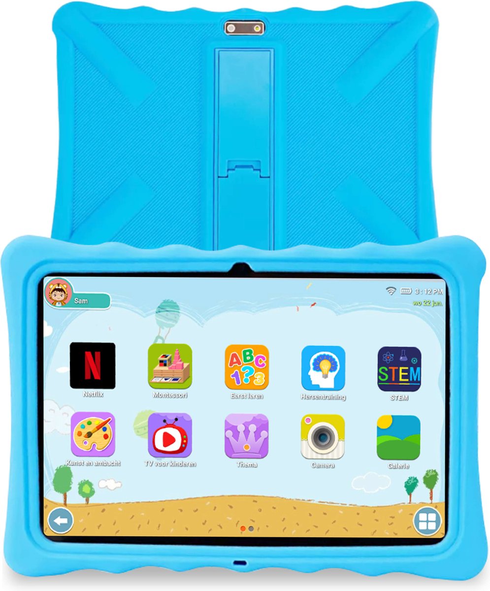 VB Kids Tablet - Kindertablet - Ouder Control App - 5000mAh Batterij - 10 inch - Kinder tablet - Beschermhoes - Blauw
