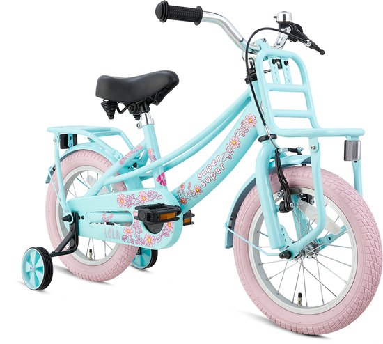 Supersuper Lola - Vélo pour enfants - Vélo pour fille - 14 pouces - Menthe/Rose