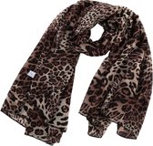 Emilie scarves - sjaal - panterprint - bruin - lichtgewicht - 145*110 CM