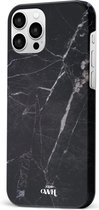 xoxo Wildhearts Marble Black Mood - Single Layer - Hardcase hoesje geschikt voor iPhone 11 Pro Max hoesje zwart - Zwarte shockproof case geschikt voor Apple iPhone 11 Pro Max hoesje marmer - Zwart