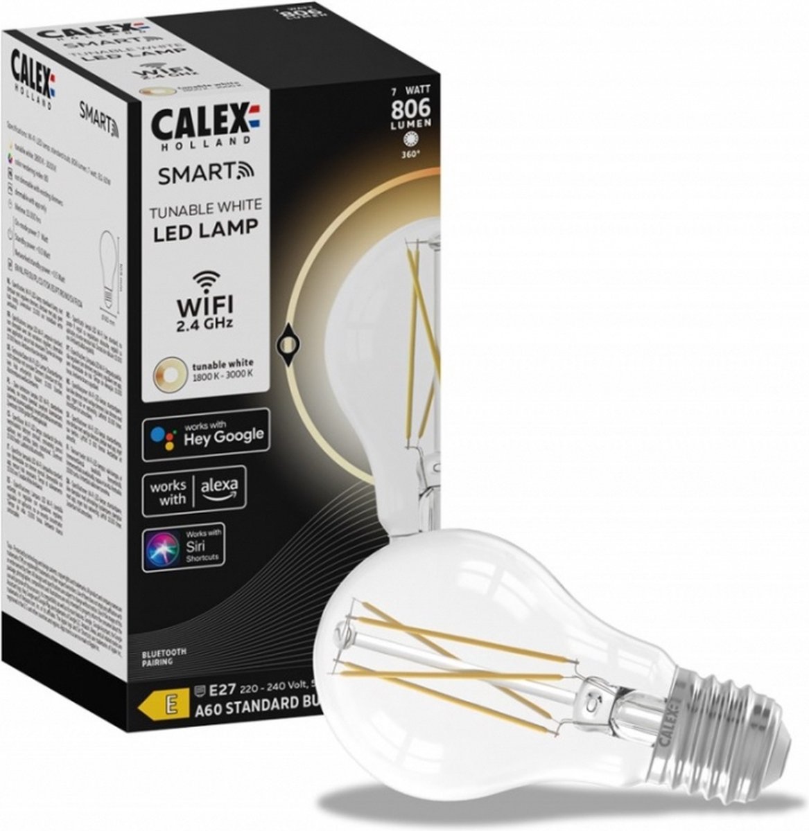 Calex Interrupteur Mural Smart - WiFi USB - Avec Titulaire - Lampesonline