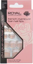 Royal 24 Glue-On French Manicure Toe Nail Tips
