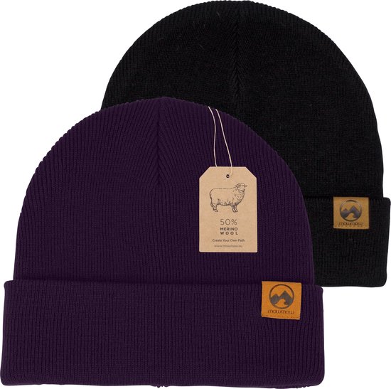 MowMow® | 2-pack Muts | MERINO | Beanie | One Size Fits All | Unisex | Volwassenen