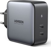UGREEN Dubbele USB-C GaN Fast Charge Adapter 100W Grijs