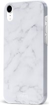 xoxo Wildhearts Marble White Lies - Single Layer - Hoesje geschikt voor iPhone Xr hoesje - Marmer hoesje - Shockproof case - Beschermhoesje geschikt voor iPhone Xr case - Wit