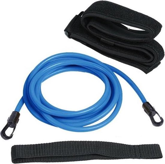 *** Zwemelastiek - 4 Meter - Blauw - Verstelbaar - Zwemmen Met Extra Weerstand - Fit Worden - van Heble® ***