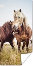 Poster Paarden - Gras - Lente - 80x160 cm