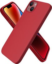 Compatible avec iPhone 14 Plus, 6,7 pouces 2022, coque en silicone, protection intégrale ultra-fine, coque de téléphone en silicone liquide, protection pour iPhone 14 Plus 6,7 pouces 2022 rouge