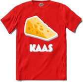 Kaas - grappig verjaardag kleding cadeau - eten teksten - T-Shirt - Heren - Rood - Maat 4XL
