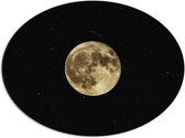 WallClassics - Dibond Ovaal - Gele Volle Maan - 56x42 cm Foto op Ovaal (Met Ophangsysteem)