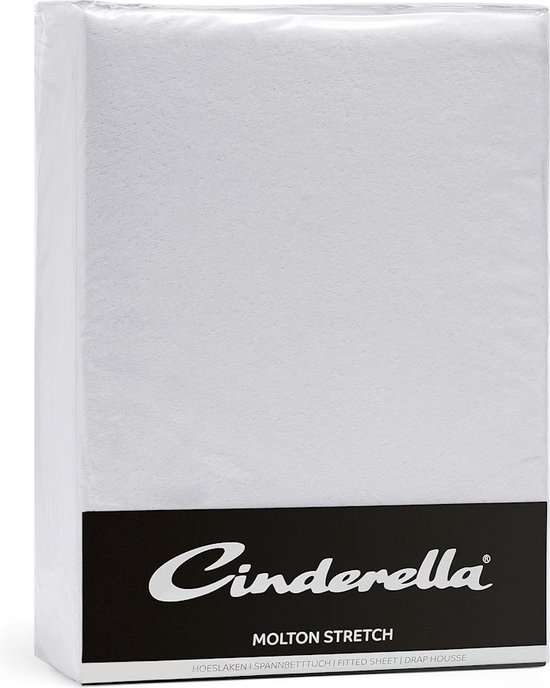 Cinderella Hoeslaken - 2 Persoons - Polyester - Molton - 180x200/210 cm - Tot 15 cm hoog - Wit