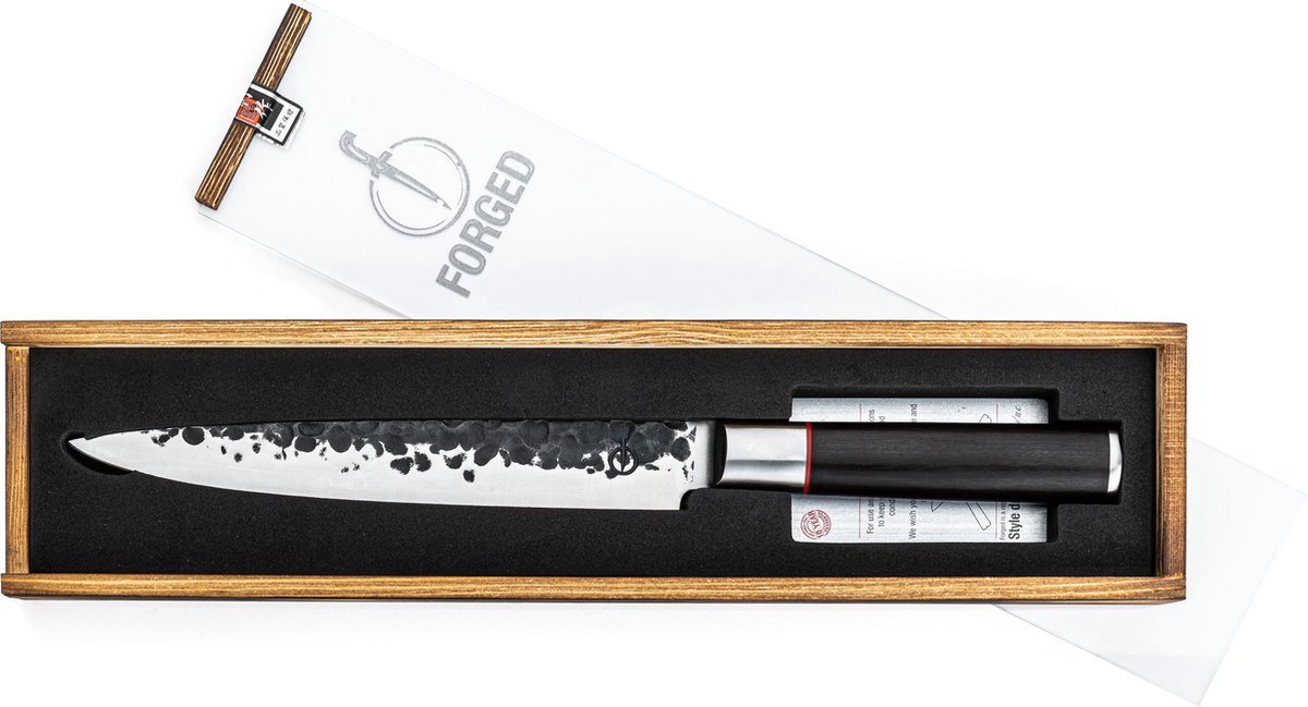 Forged Sebra Vleesmes 20cm - Sebrahout - In Houten Giftbox